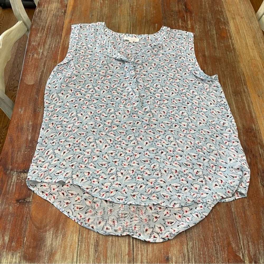 Vince Camuto Two Sleeveless Blouse Red Blue XL